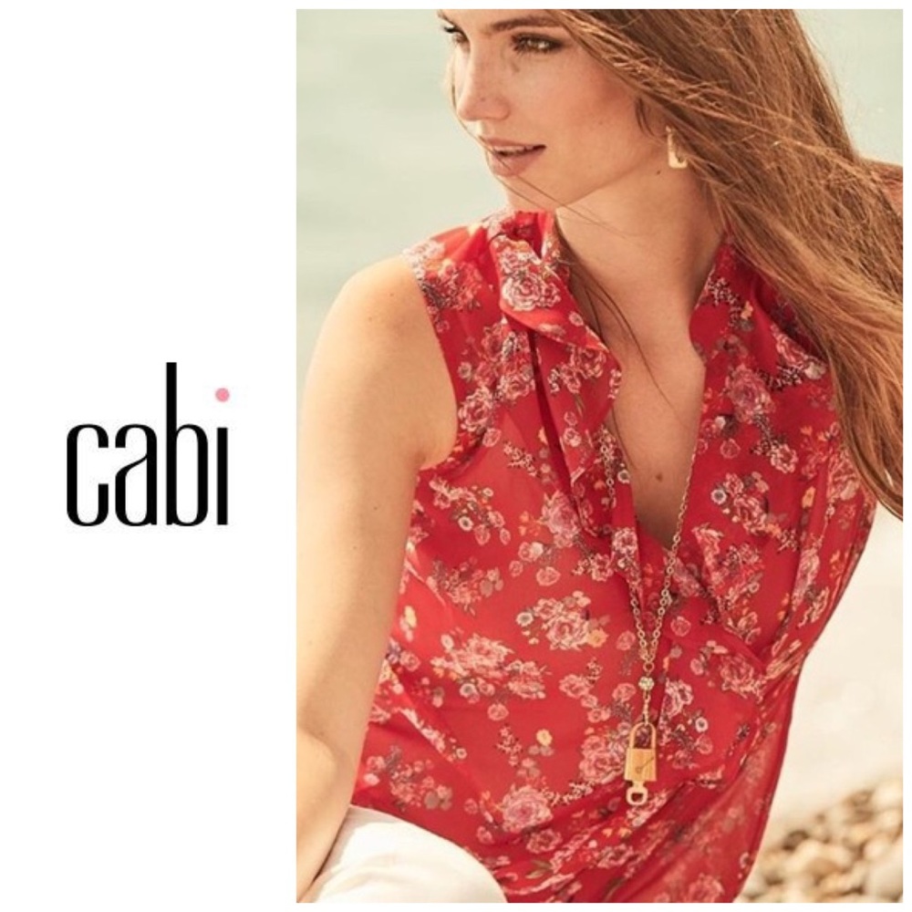 Cabi floral ruffle top